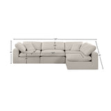 Comfy Beige Linen Textured Fabric Modular Sectional 187Beige-Sec4B Meridian Furniture