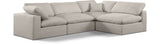 Comfy Beige Linen Textured Fabric Modular Sectional 187Beige-Sec4B Meridian Furniture