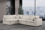 Comfy Beige Linen Textured Fabric Modular Sectional 187Beige-Sec4B Meridian Furniture