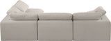 Comfy Beige Linen Textured Fabric Modular Sectional 187Beige-Sec4B Meridian Furniture