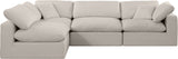 Comfy Beige Linen Textured Fabric Modular Sectional 187Beige-Sec4B Meridian Furniture