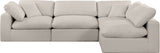 Comfy Beige Linen Textured Fabric Modular Sectional 187Beige-Sec4B Meridian Furniture