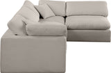 Comfy Beige Linen Textured Fabric Modular Sectional 187Beige-Sec4B Meridian Furniture