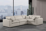 Comfy Beige Linen Textured Fabric Modular Sectional 187Beige-Sec4C Meridian Furniture