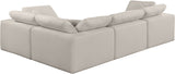 Comfy Beige Linen Textured Fabric Modular Sectional 187Beige-Sec4C Meridian Furniture