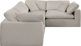 Comfy Beige Linen Textured Fabric Modular Sectional 187Beige-Sec4C Meridian Furniture