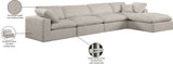 Comfy Beige Linen Textured Fabric Modular Sectional 187Beige-Sec5A Meridian Furniture