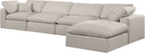 Comfy Beige Linen Textured Fabric Modular Sectional 187Beige-Sec5A Meridian Furniture