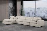 Comfy Beige Linen Textured Fabric Modular Sectional 187Beige-Sec5A Meridian Furniture