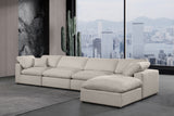 Comfy Beige Linen Textured Fabric Modular Sectional 187Beige-Sec5A Meridian Furniture