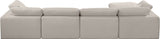 Comfy Beige Linen Textured Fabric Modular Sectional 187Beige-Sec5A Meridian Furniture