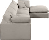 Comfy Beige Linen Textured Fabric Modular Sectional 187Beige-Sec5A Meridian Furniture