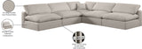 Comfy Beige Linen Textured Fabric Modular Sectional 187Beige-Sec5B Meridian Furniture