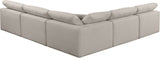 Comfy Beige Linen Textured Fabric Modular Sectional 187Beige-Sec5B Meridian Furniture