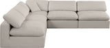 Comfy Beige Linen Textured Fabric Modular Sectional 187Beige-Sec5B Meridian Furniture