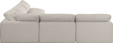 Comfy Beige Linen Textured Fabric Modular Sectional 187Beige-Sec5B Meridian Furniture