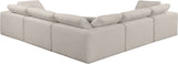 Comfy Beige Linen Textured Fabric Modular Sectional 187Beige-Sec5C Meridian Furniture