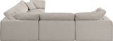 Comfy Beige Linen Textured Fabric Modular Sectional 187Beige-Sec5C Meridian Furniture