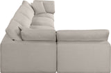 Comfy Beige Linen Textured Fabric Modular Sectional 187Beige-Sec5D Meridian Furniture