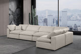 Comfy Beige Linen Textured Fabric Modular Sectional 187Beige-Sec5D Meridian Furniture