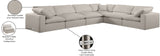 Comfy Beige Linen Textured Fabric Modular Sectional 187Beige-Sec6A Meridian Furniture