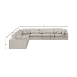 Comfy Beige Linen Textured Fabric Modular Sectional 187Beige-Sec6A Meridian Furniture