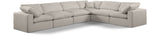 Comfy Beige Linen Textured Fabric Modular Sectional 187Beige-Sec6A Meridian Furniture