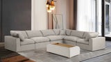 Comfy Beige Linen Textured Fabric Modular Sectional 187Beige-Sec6A Meridian Furniture