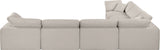 Comfy Beige Linen Textured Fabric Modular Sectional 187Beige-Sec6A Meridian Furniture
