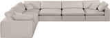 Comfy Beige Linen Textured Fabric Modular Sectional 187Beige-Sec6A Meridian Furniture