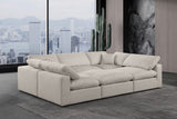 Comfy Beige Linen Textured Fabric Modular Sectional 187Beige-Sec6C Meridian Furniture