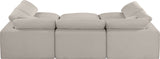 Comfy Beige Linen Textured Fabric Modular Sectional 187Beige-Sec6C Meridian Furniture