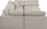 Comfy Beige Linen Textured Fabric Modular Sectional 187Beige-Sec6C Meridian Furniture