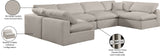 Comfy Beige Linen Textured Fabric Modular Sectional 187Beige-Sec6D Meridian Furniture