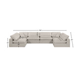 Comfy Beige Linen Textured Fabric Modular Sectional 187Beige-Sec6D Meridian Furniture