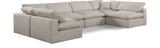 Comfy Beige Linen Textured Fabric Modular Sectional 187Beige-Sec6D Meridian Furniture