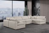 Comfy Beige Linen Textured Fabric Modular Sectional 187Beige-Sec6D Meridian Furniture