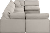 Comfy Beige Linen Textured Fabric Modular Sectional 187Beige-Sec6D Meridian Furniture