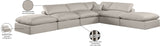 Comfy Beige Linen Textured Fabric Modular Sectional 187Beige-Sec6E Meridian Furniture