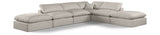 Comfy Beige Linen Textured Fabric Modular Sectional 187Beige-Sec6E Meridian Furniture