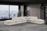 Comfy Beige Linen Textured Fabric Modular Sectional 187Beige-Sec6E Meridian Furniture