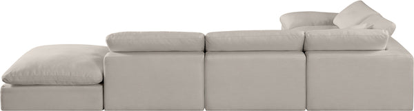 Comfy Beige Linen Textured Fabric Modular Sectional 187Beige-Sec6E Meridian Furniture
