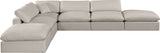 Comfy Beige Linen Textured Fabric Modular Sectional 187Beige-Sec6E Meridian Furniture