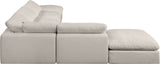 Comfy Beige Linen Textured Fabric Modular Sectional 187Beige-Sec6E Meridian Furniture