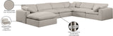 Comfy Beige Linen Textured Fabric Modular Sectional 187Beige-Sec7A Meridian Furniture