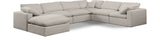 Comfy Beige Linen Textured Fabric Modular Sectional 187Beige-Sec7A Meridian Furniture