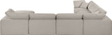 Comfy Beige Linen Textured Fabric Modular Sectional 187Beige-Sec7A Meridian Furniture