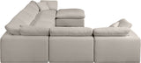 Comfy Beige Linen Textured Fabric Modular Sectional 187Beige-Sec7A Meridian Furniture
