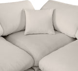 Comfy Beige Linen Textured Fabric Modular Sectional 187Beige-Sec7A Meridian Furniture