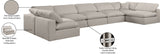 Comfy Beige Linen Textured Fabric Modular Sectional 187Beige-Sec7B Meridian Furniture